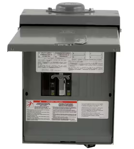 QO 30-Amp 4-Space 8-Circuit Generator Main Breaker Outdoor Manual Transfer Switch - 9804603