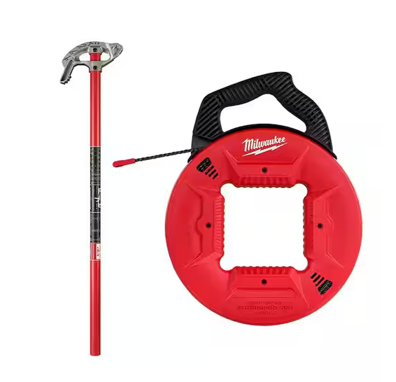 1/2 in. Aluminum Conduit Bender and Handle with 100 ft. Polyester Fish Tape with Non-Conductive Tip - 91011044036
