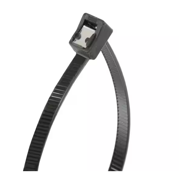 11 in. Cable Tie Self Cutting 50 lb. Black (50-Pack) Case of 10