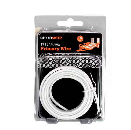 17 ft. 14 Gauge White Stranded Primary Wire - 9710749