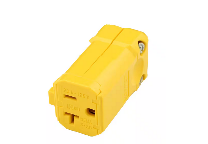 20 Amp 125-Volt Python Straight Blade Grounding Connector, Yellow