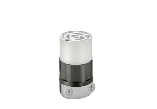 15 Amp 125-Volt Locking Connector, Black and White - 9523545