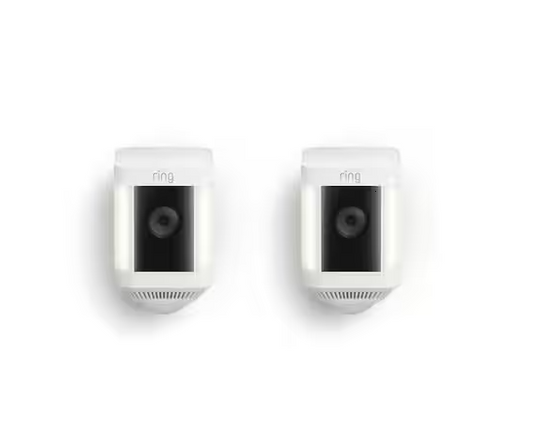 Spotlight Cam Plus, Battery - Smart Security Video Camera with LED Lights, 2-Way Talk, Color Night Vision, White, 2-Pack - 91009037434