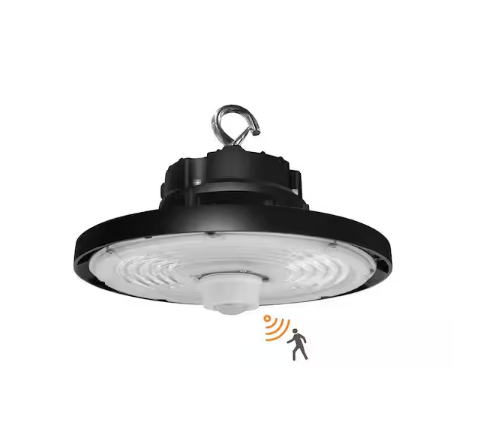 10.24 in. 100/120/150-Watt 3CCT Dimmable Integrated LED UFO High Bay Light with Motion Sensor and Preinstalled Hook - 91009754177