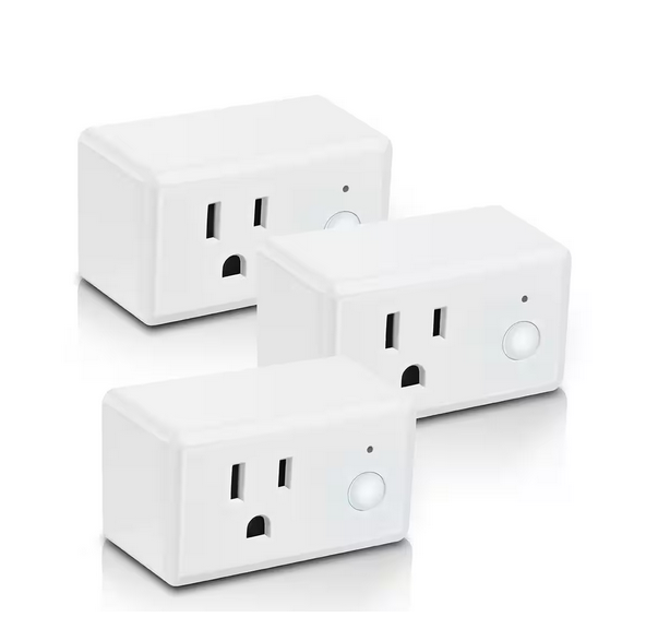 15-Amp Indoor Alexa / Google Assistant Compatible Wi-Fi Smart Home Plug with Night Light, No Hub Required (3-Pack) - 91006373769