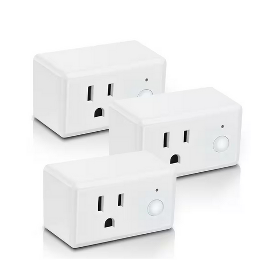 15-Amp Indoor Alexa / Google Assistant Compatible Wi-Fi Smart Home Plug with Night Light, No Hub Required (3-Pack) - 91006373769
