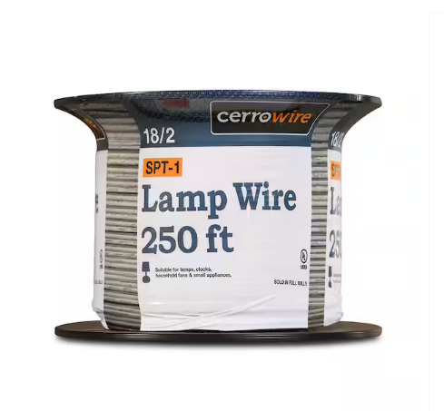 250 ft. 18/2 Clear Stranded SPT-1 Copper Lamp Wire - 9278254