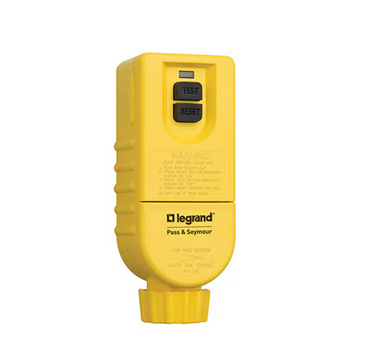 Pass and Seymour 15 Amp 125-Volt Portable Self-Test GFCI with Manual Reset, Yellow (1-Pack) - 91010297438