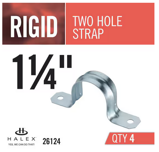 1-1/4 in. Rigid 2-Hole Conduit Straps (4-Pack) - 9286224