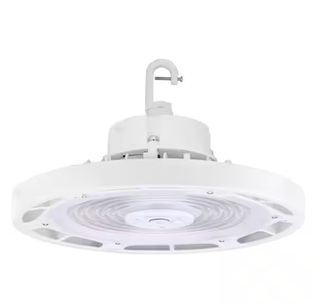 1 ft. 400-Watt Equivalent 150-Watt Integrated LED Dimmable White Round UFO High Bay Light Fixture CCT & Lumen Selectable - 91007025027