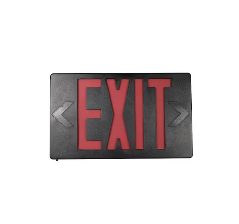 14-Watt Equivalent 120-Volt to 277-Volt Integrated LED Black Exit Sign with Ni-Cad 4.8-Volt - 91005190239