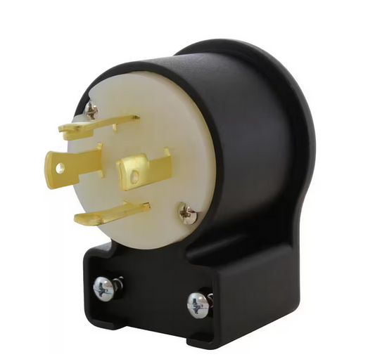 NEMA L16-30P 3-Phase 30 Amp 480-Volt Elbow 4-Prong Locking Male Plug with UL, C-UL Approval - 91010655387