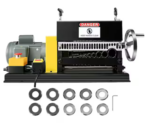 Wire Stripping Machine 0.06 in. to 1.5 in. Automatic or Hand-crank Wire Stripper 11Holes 10 Blades Automatic Motor Rate - 91009459577