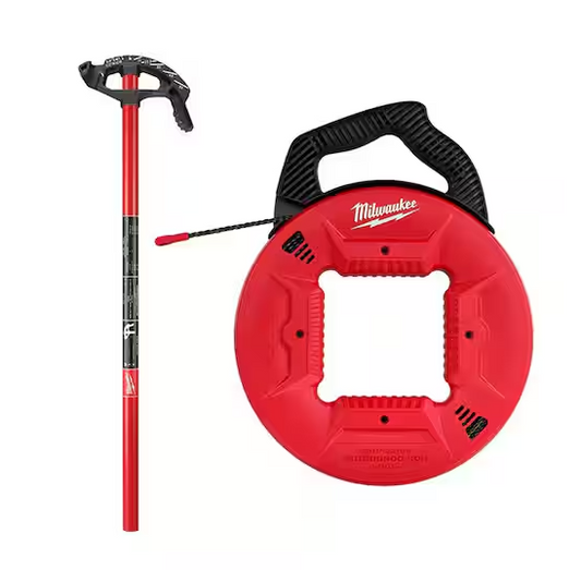 3/4 in. Iron Conduit Bender and Handle with 100 ft. Polyester Fish Tape with Non-Conductive Tip - 91011044042