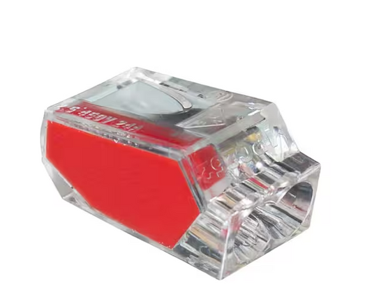 PushGard 2-Port Push-In Connector Red (100-Pack) Case of 6