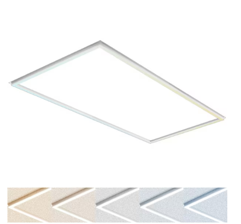 2 ft. x 4 ft. Frame LED Panel Lights, 5CCT, 5200/6500/7800 Lumens, 40-Watt/50-Watt/60-Watt, Dimmable, Damp Rated, ETL - 91010385451