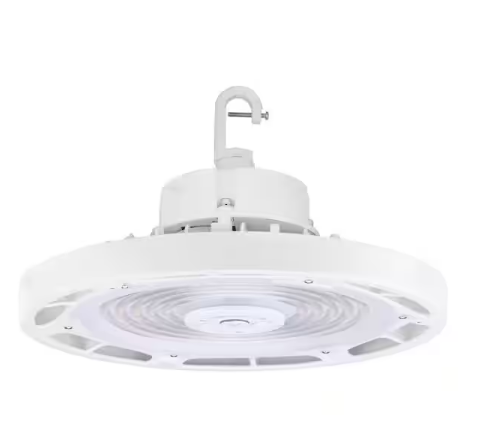 1 ft. 250-Watt Equivalent 100-Watt Integrated LED Dimmable White Round UFO High Bay Light Fixture CCT & Lumen Selectable - 91007025030