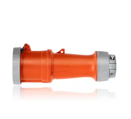 60 Amp, 125/250-Volt 3-Phase, 3P, 4-Watt, LEV Series IEC 60309-1 & 60309-2 Pin & Sleeve Connector, Watertight - Orange - 91007207495