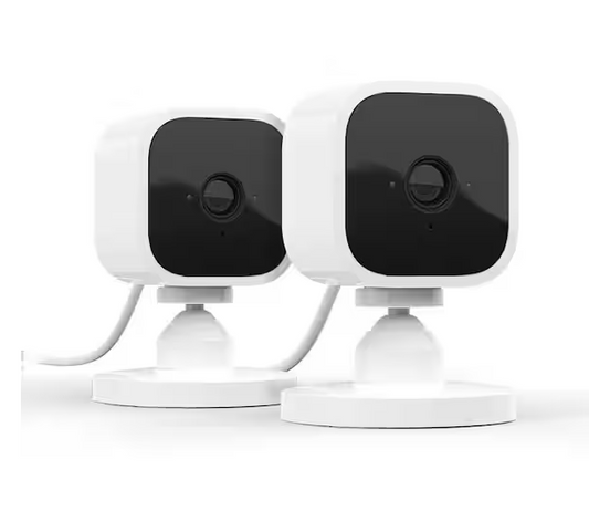 Mini Indoor Wired 1080p Wi-Fi Security Camera - White (2-Pack)