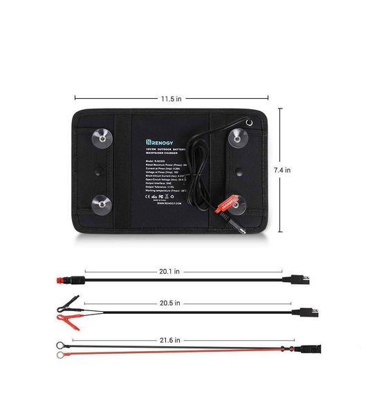 5-Watt 18-Volt Outdoor Portable Monocrystalline Solar Panel Battery Maintainer Trickle Charger