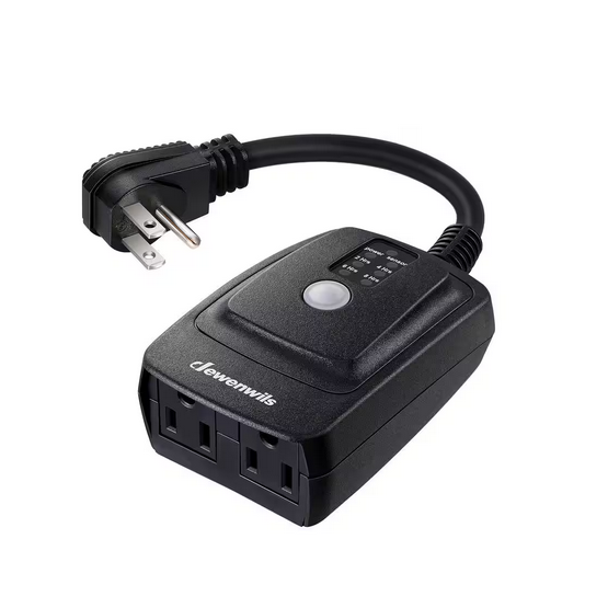 15 Amp 125-Volt Outdoor Dusk to Dawn Light Countdown Timer Waterproof with 2 Grounded Outlets-Black - 91011964509