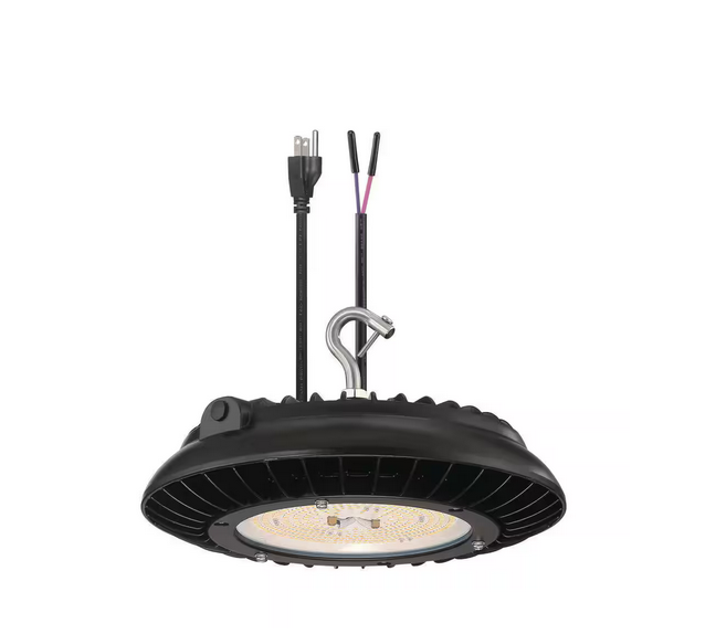 11 in. 150-Watt Equivalent Black Horticulture Round Integrated LED Plant Grow Light - 91008824713