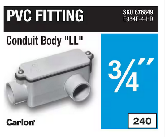 3/4 in. Schedule 40 and 80 PVC Type-LL Conduit Body - 9876849