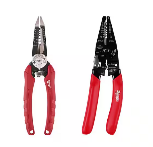 7.75 in. Combination Electricians 6-in-1 Wire Strippers Pliers 10-28 AWG Multi-Purpose Wire Stripper/Cutter (2-Piece) - 91010839650
