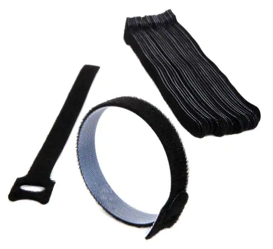 8 in. Reusable Cable Management Ties in Black (Set of 30) - 91004441373