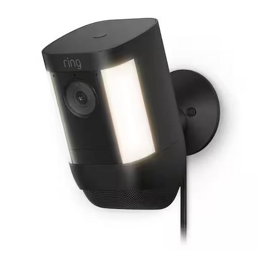 Spotlight Cam Pro, Plug-In - Smart Security Video Camera with LED Lights, Dual Band Wifi, 3D Motion Detection, Black - 91008411995
