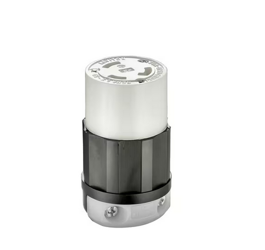 30 Amp 125-Volt Locking Connector, Black and White - 9589473