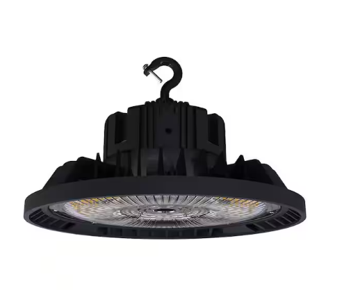 1.25 ft. Round 300-Watt Equivalent Integrated LED Dimmable Aluminum Alloy Black High Bay Light, 5000K - 91010578429