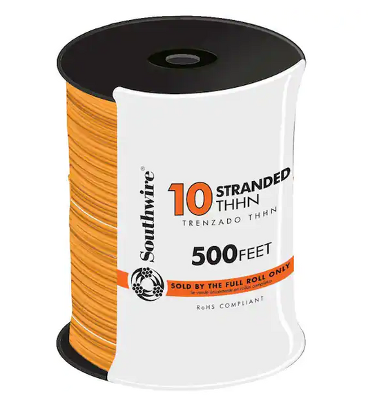 500 ft. 10 Orange Stranded CU THHN Wire - 9712162