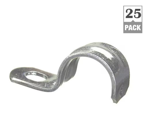 1/2 in. Standard Fitting Electrical Metallic Tube (EMT) 1-Hole Straps (25-Pack) - 9403679