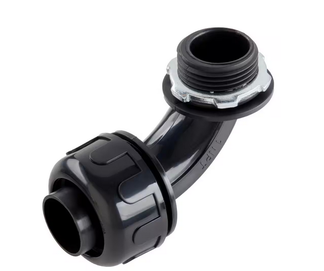 (100-Pack) 1/2 in. Dia. Black Liquid Tight Non Metallic Electrical PVC Conduit Elbow Fitting Connector - 91011865913