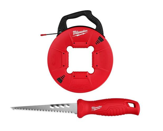 200 ft. x 13 in. Polyester Fish Tape with Non-Conductive Tip and Rasping Jab Saw - 91007928632