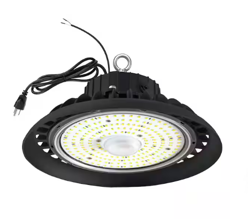 10 in. 300-Watt Equivalent Integrated LED Dimmable Black High Bay Light, 5000K White - 91008747492