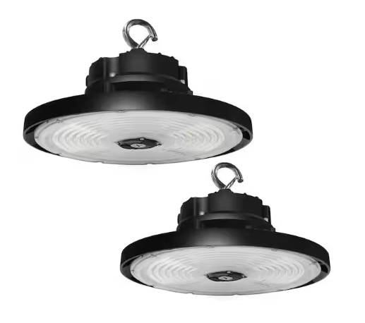 12.6 in. Dimmable Integrated UFO LED High Bay Light Fixture Garage Light, 3000/4000/5000K Adjustable (2-Pack) - 91009477213