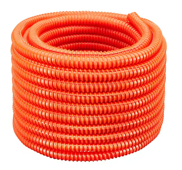 3 in. Dia x 25 ft. PVC Orange Flexible Corrugated Split Tubing and Convoluted Wire Loom - 91004813648
