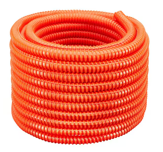 3 in. Dia x 25 ft. PVC Orange Flexible Corrugated Split Tubing and Convoluted Wire Loom - 91004813648