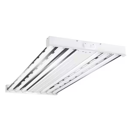 4 ft. 6-Lamp White Industrial Grade T8-Fluorescent High Bay Light Fixture with Wide Spectrum Reflector