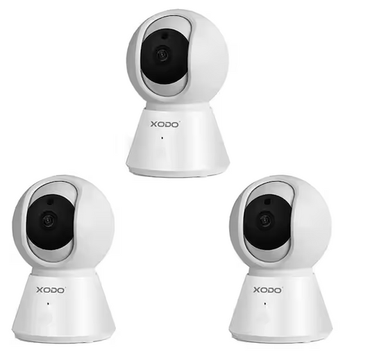 E6 Wireless Wi-Fi Security Camera 1080P HD Baby Monitor, Pan & Tilt, IP Camera, Sound Detection, Video Playback (3-Pack) - 91007714172