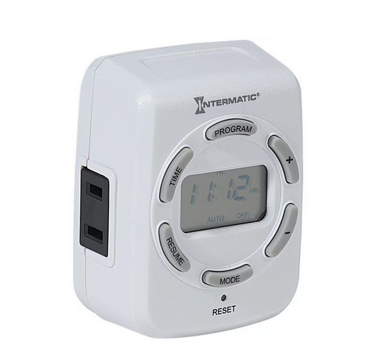 15 Amp Plug-In Digital Indoor Timer for Lights and Decorations - White - 91000632776