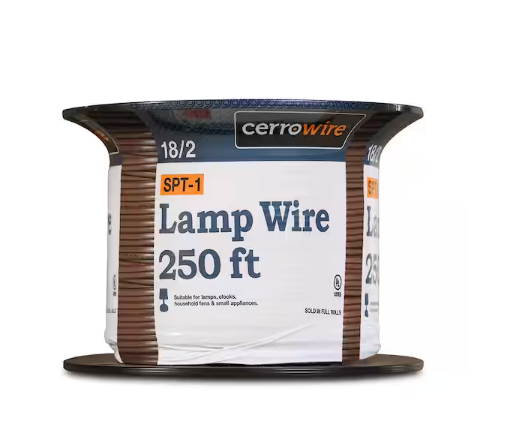 250 ft. 18/2 Brown Stranded SPT-1 Copper Lamp Wire - 9278173