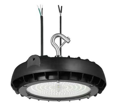 9 in. Round Integrated LED Black High Bay Light, 5000K