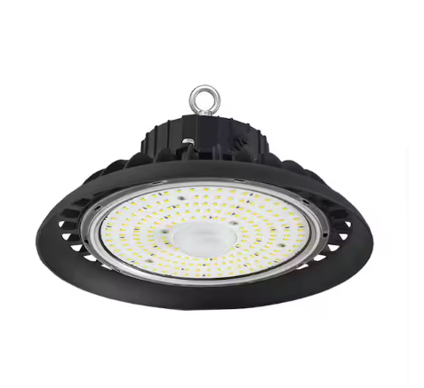 10 in. 300-Watt Equivalent Integrated LED 0 to 10V Dimmable Black UFO High Bay Light 5000K 14000Lm Area Lighting Fixture - 91011983088