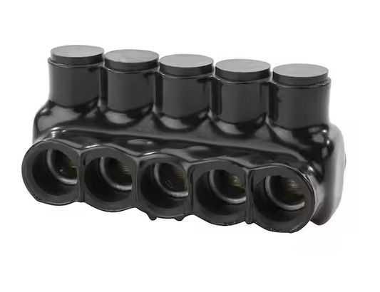350 MCM - 6 AWG Bagged Insulated Multi-Tap Connector, Black - 91001839896