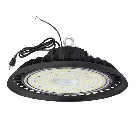 11 in. 450-Watt Equivalent Integrated Black LED UFO High Bay Light 24000 Lumens 5000K Daylight Waterproof IP65 - 91008747461