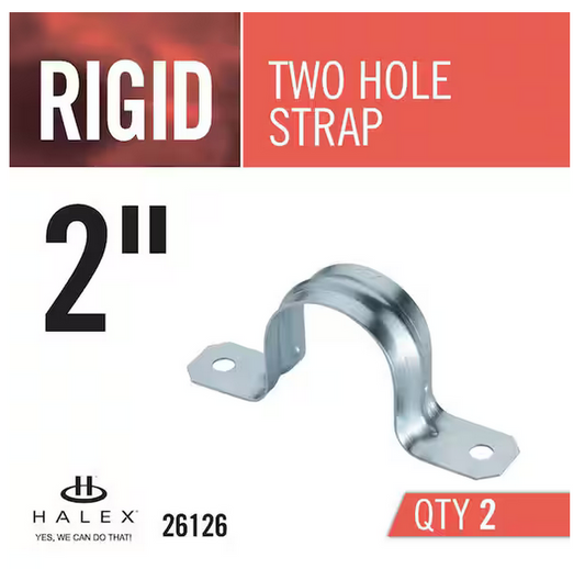 2 in. Standard Fitting Rigid 2-Hole Conduit Straps (2-Pack) - 9856282