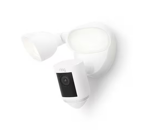 Floodlight Cam Wired Pro - Smart Security Video Camera with 2 LED Lights, Dual Band Wifi, 3D Motion Detection, White - 91006104733